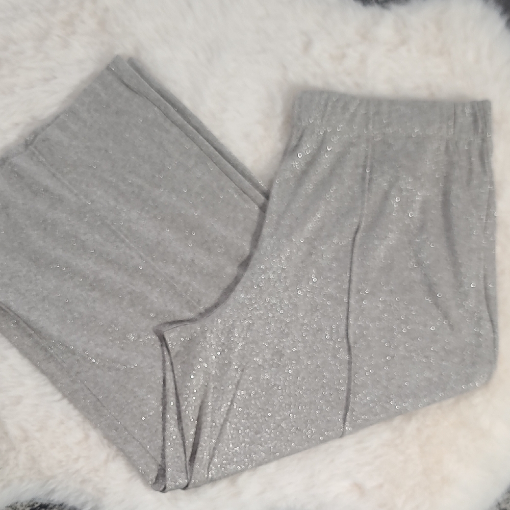 LC Lauren Conrad Glittery Gray Extra Wide Leg Leggings
